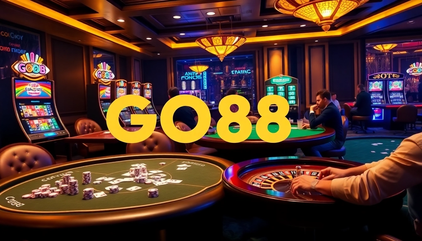 Engage with thrilling gameplay at GO88 casino, featuring dynamic poker and roulette action.