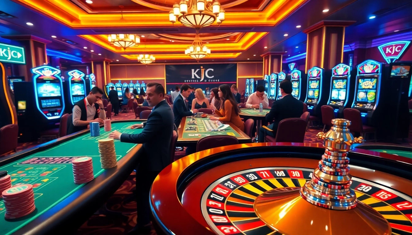 KJC celebrates winning moments at a luxurious casino table with vibrant poker chips.