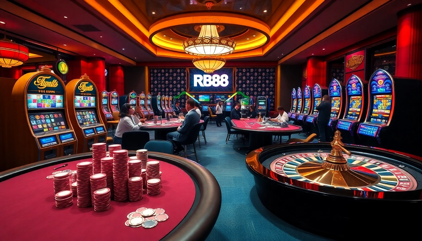 Experience the thrill of gambling at RR88 with lively casino tables filled with excitement.