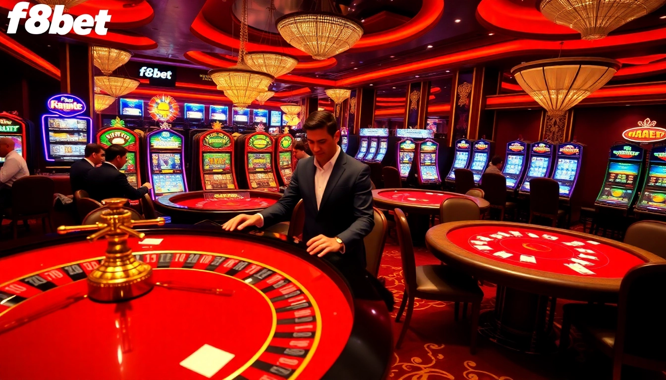 Experience the thrill of gambling at f8bet with a vibrant casino atmosphere featuring roulette, slots, and poker.