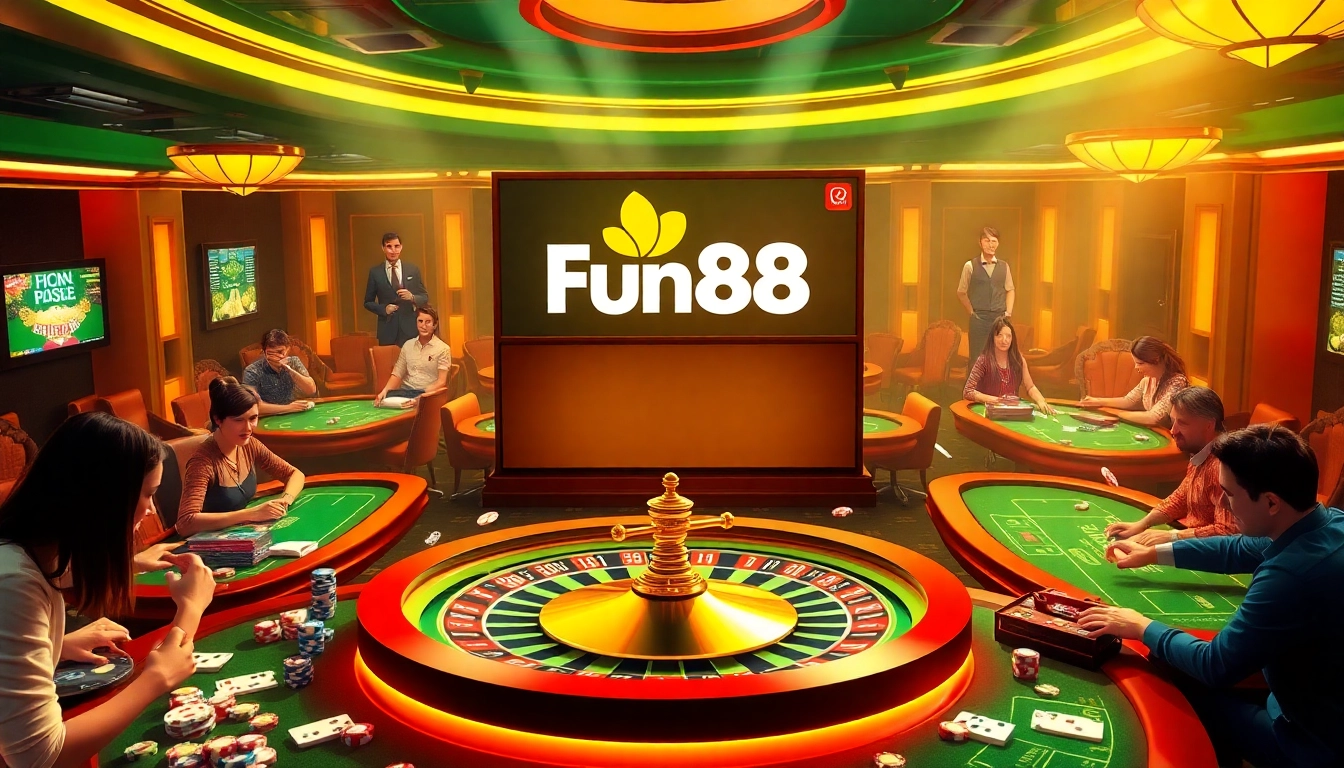 Experience the thrill of fun88 in a luxurious online casino with roulette, poker, and gaming excitement.